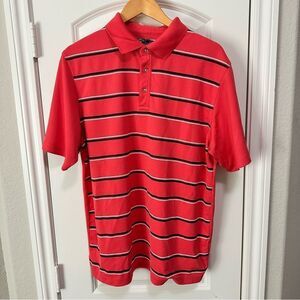 Callaway Hot Pink Striped Polo Shirt Size Large
